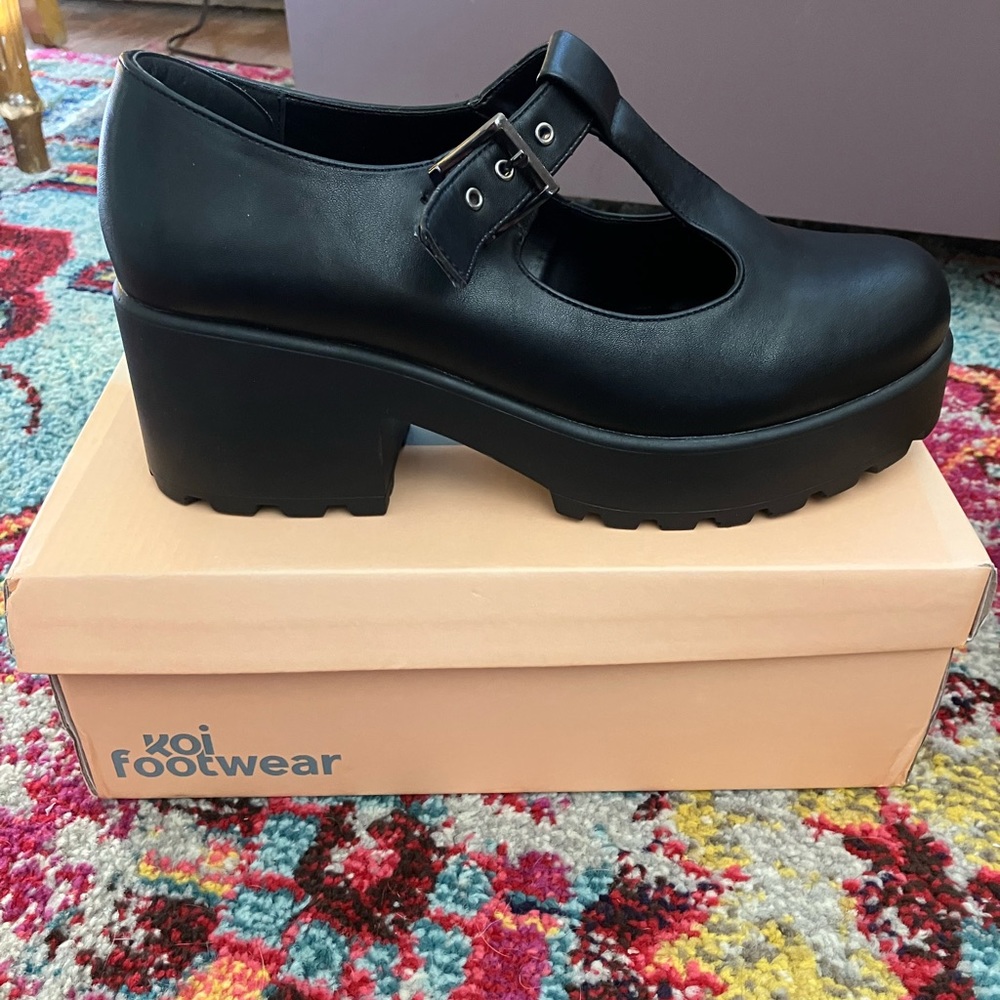 Koi Footwear Black Platform Mary Janes